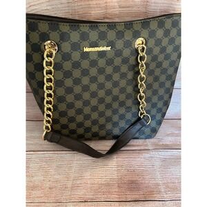 Montana West Chain Tote Bag Checkered Shoulder Handbag Purse Designer